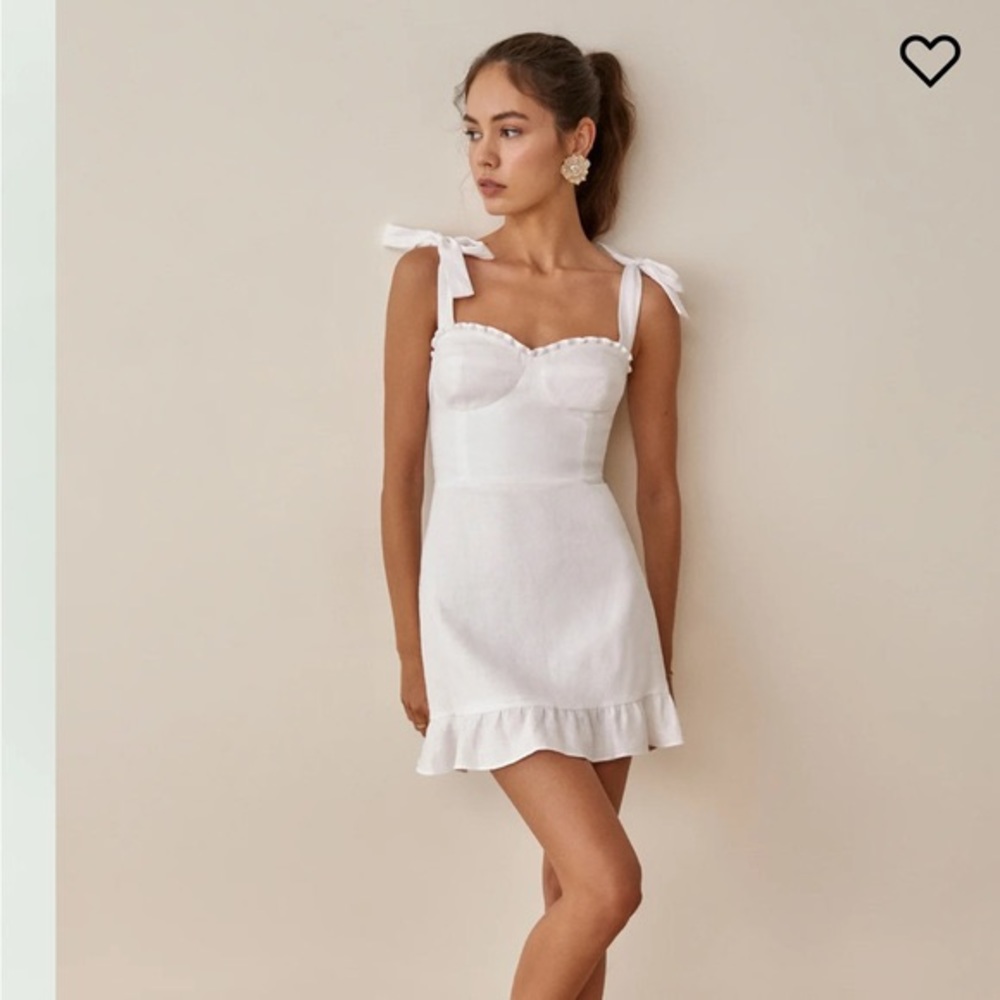 NWT Desiree Linen Dress in White